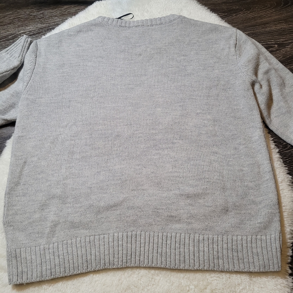H&M Merry Penguins "Kiss-mas" Christmas Sweater In Grey Sz S - Picture 6 of 6